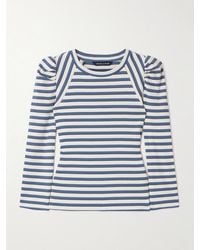 Veronica Beard - Delano Oberteil Aus Gerippter Stretch-Baumwolle Mit Streifen - Lyst