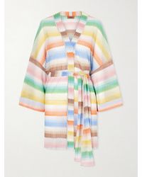 Missoni - Mare Belted Striped Metallic Crochet-Knit Cover-Up - Lyst