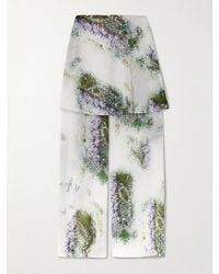 Christopher Esber - Absence Layered Printed Silk-Chiffon Wide-Leg Pants - Lyst
