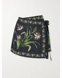 Agua Bendita - Luna Azucar Floral-Print Self-Tie Linen Pareo - Lyst