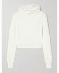 Alaïa - Hooded Cropped Ribbed Wool-Blend Sweater - Lyst