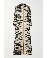 Dries Van Noten Zebra-stripe Chenille Coat - White