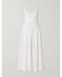 Matteau - Gathered Organic Cotton-Poplin Midi Dress - Lyst
