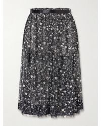 R13 - Satin-Trimmed Printed Lace Midi Skirt - Lyst