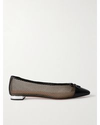 Aquazzura - Gioia Leather-Trimmed Mesh Ballet Flats - Lyst