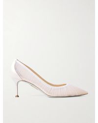 Aquazzura - 65 Satin-Trimmed Ruched Tulle Point-Toe Pumps - Lyst