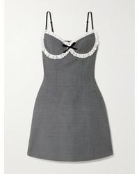 ShuShu/Tong - Mini-Robe En Serge À Finitions En Dentelle Et En Velours - Lyst