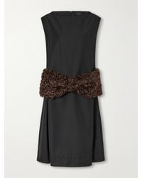 Simone Rocha - Plush-Trimmed Twill Midi Dress - Lyst