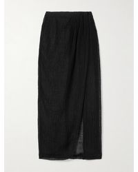 Lisa Marie Fernandez - Pleated Crinkled Linen-Blend Gauze Pareo - Lyst