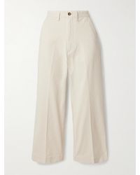 Polo Ralph Lauren - Cropped Cotton-Blend Twill Wide-Leg Pants - Lyst