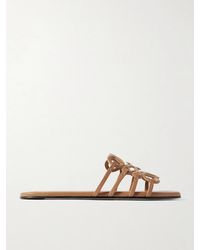 Loewe - Petal Anagram Leather Slides - Lyst