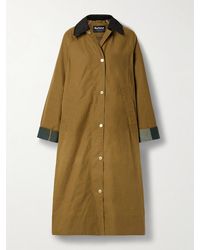 Barbour - Ettie Mantel Aus Gewachster Baumwolle Mit Cordbesatz - Lyst