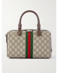 Gucci - Ophidia Textured Leather And Webbing-Trimmed Printed Coated-Canvas Tote - Lyst