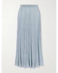 Zimmermann - Aster Metallic Ribbed-Knit Midi Skirt - Lyst