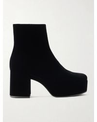 Gianvito Rossi - Sally 75 Velvet Ankle Boots - Lyst