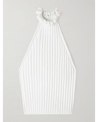 Alaïa - Cropped Ribbed-Knit Top - Lyst
