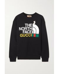 Gucci + The North Face Printed Cotton-jersey Sweatshirt - Black
