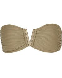 Heidi Klein Geripptes Bandeau-bikini-oberteil - Grün