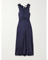 Isabel Marant - Jadelia Lace And Pointelle-Trimmed Silk-Blend Satin Midi Dress - Lyst