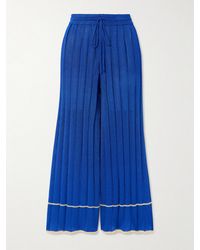 Calle Del Mar - Ribbed-Knit Wide-Leg Pants - Lyst