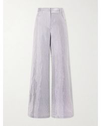 Twp - Dylan Striped Cotton-Blend Gabardine Wide-Leg Pants - Lyst