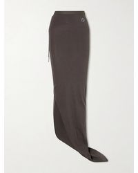 Rick Owens - Moncler Appliquéd Cotton-Jersey Maxi Skirt - Lyst