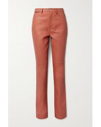 PROENZA SCHOULER WHITE LABEL Leather Straight-leg Pants - Orange