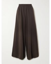 Norma Kamali - Stretch-Cotton Jersey Wide-Leg Track Pants - Lyst