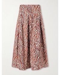 Proenza Schouler - Nessa Pleated Printed Cotton-Blend Poplin Maxi Skirt - Lyst