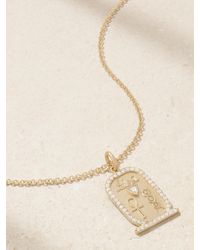 Jacquie Aiche - Trillion Cartouche 14-Karat Diamond Necklace - Lyst