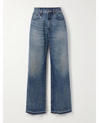 R13 - D'Arcy Distressed Mid-Rise Wide-Leg Jeans - Lyst