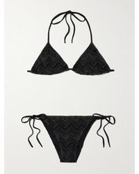 Missoni - Mare Striped Metallic Crochet-Knit Triangle Bikini - Lyst