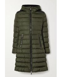 Moncler Doudoune À Capuche En Tissu Technique Et En Duvet À Finitions En Cuir Synthétique Talev - Vert