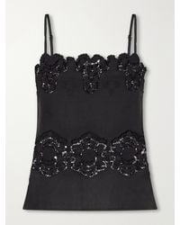 Miguelina - Olympia Guipure Lace-Trimmed Cotton And Linen-Blend Woven Cami - Lyst
