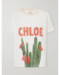 Chloé - Cactus Logo-Printed Cotton-Jersey T-Shirt - Lyst