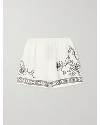 Bode - Cockatoo Tap Bead-Embellished Cotton And Silk-Blend Shorts - Lyst