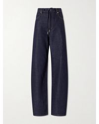 FRAME - The Off Duty Drawstring Bow High-Rise Barrel-Leg Jeans - Lyst