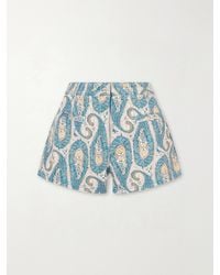 Etro - Paisley-Print Denim Shorts - Lyst