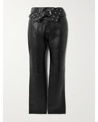 Isabel Marant - Chazia Hose Mit Schmalem Bein Aus Leder Mit Gürtel - Lyst