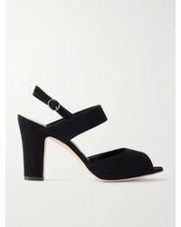 Manolo Blahnik - Khiko 90 Suede Slingback Sandals - Lyst