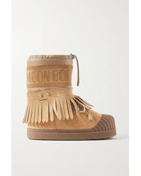 Moncler Genius + 8 Palm Angels + Moon Boot Adhara Suede, Shell And Rubber Snow Boots - Brown