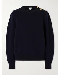 Bottega Veneta - Embellished Wool And Cotton-Blend Sweater - Lyst