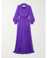 Valentino Garavani - Robe Aus Seiden-Georgette Mit Falten Und Raffungen - Lyst