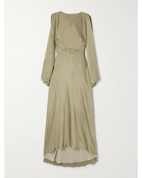 ROKSANDA - Koda Draped Cape-Effect Silk-Satin Maxi Dress - Lyst
