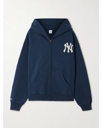 Sporty & Rich - New York Yankees Serif Cotton-Jersey Zip-Up Hoodie - Lyst