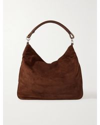 STAUD - Perry Leather-Trimmed Suede Shoulder Bag - Lyst