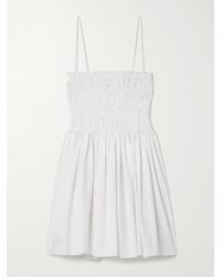 Matteau - Shirred Organic Cotton-Poplin Mini Dress - Lyst
