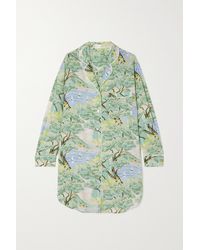 Damen Bekleidung Nachtwäsche Schlafanzüge Olivia Von Halle Seide Poppy Casca Nachthemd Aus Bedrucktem Crêpe De Chine Aus Seide in Grün 