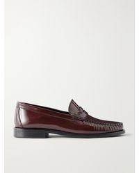 Aeyde - Terry Patent-Leather Penny Loafers - Lyst