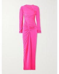 Victoria Beckham - Asymmetric Cutout Ruched Stretch-Jersey Maxi Dress - Lyst